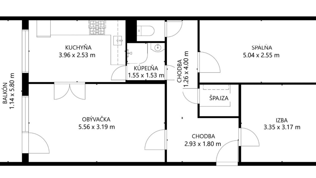 3-izb. pražský typ bytu s loggiou, ul. Idanská, Košice-Západ