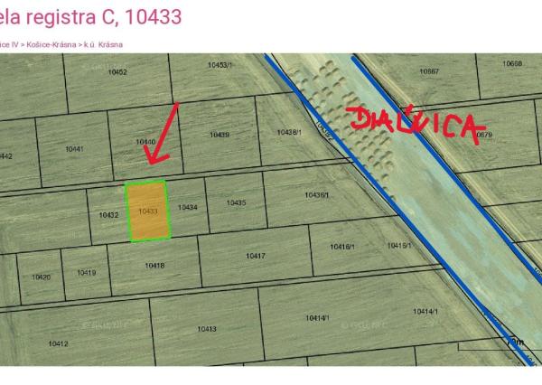 Investičné stavebné pozemky 1483 a 841 m2, Košice Krásna