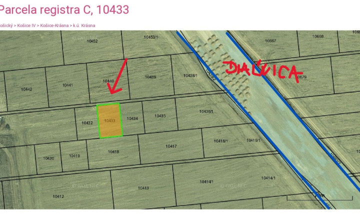 Investičné stavebné pozemky 1483 a 841 m2, Košice Krásna