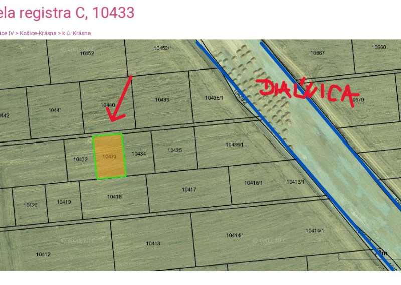Investičné stavebné pozemky 1483 a 841 m2, Košice Krásna